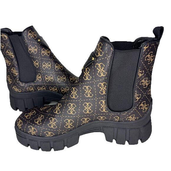 GUESS Women's Hestia Brown Logo Ankle Boot Platform Shoes - Size 8.5 M - Picture 10 of 15